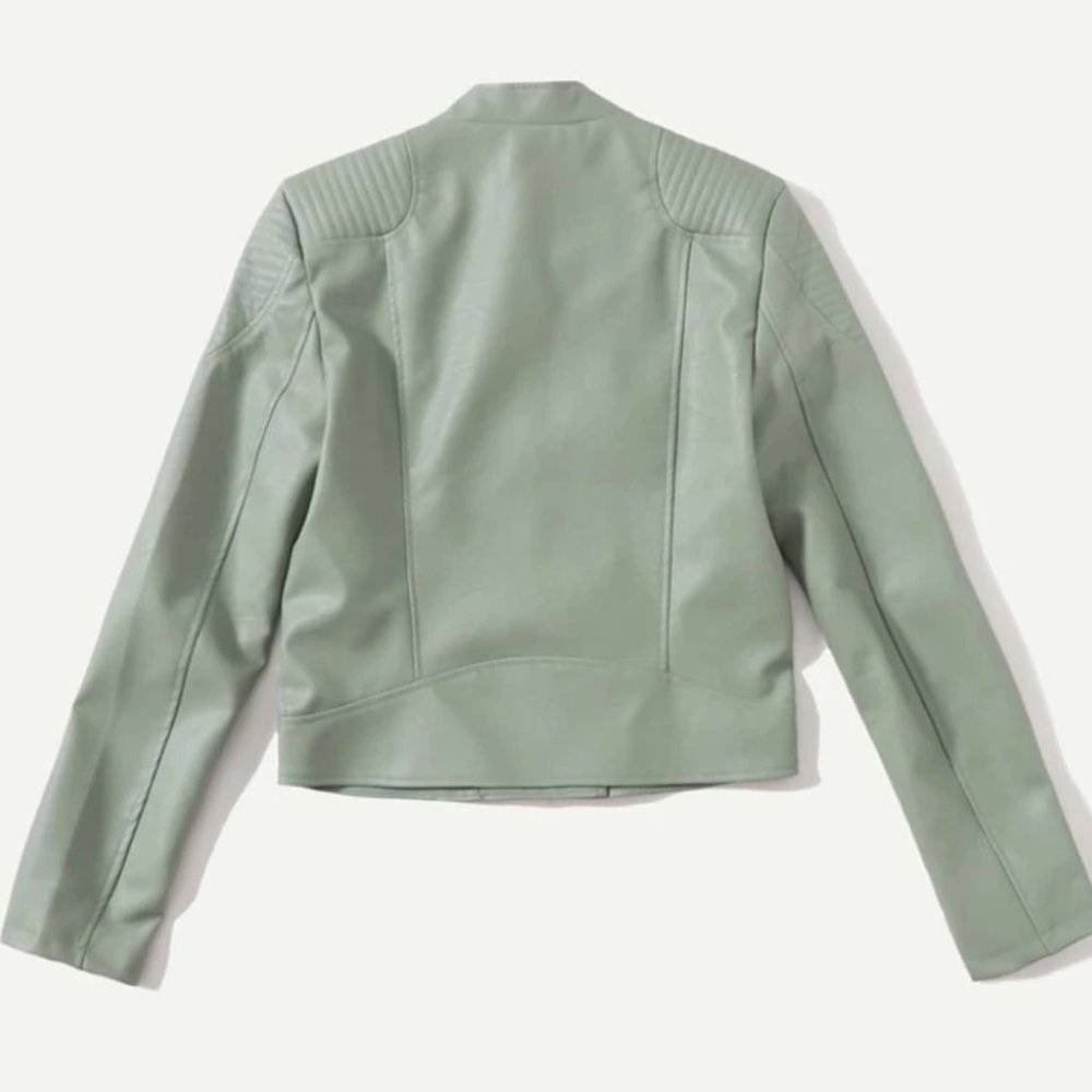 Vegan Leather Minimalist Moto Jacket Black - Picture 8 of 16